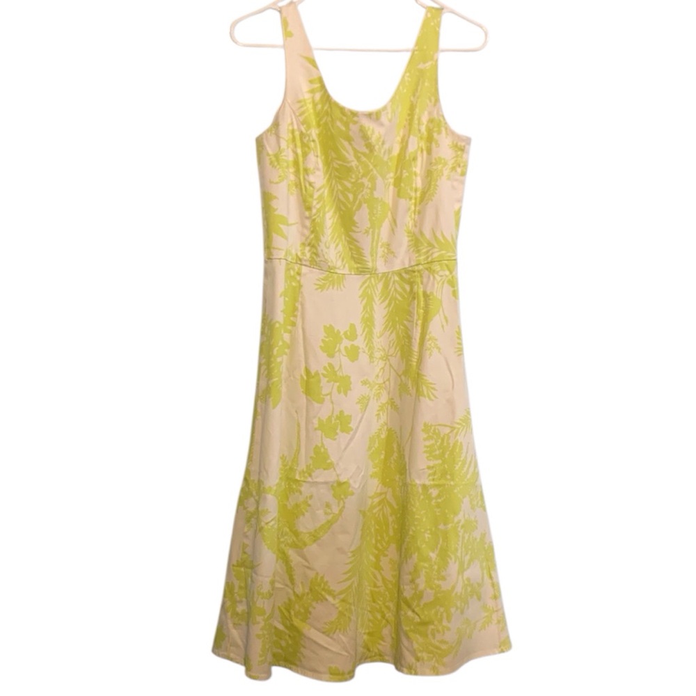 Liz Claiborne Yellow and White Midi Dress